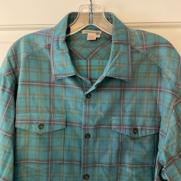Carbon2cobalt Men’s Shirt Blue Plaid Button Up Long Sleeve Size L - Picture 3 of 7
